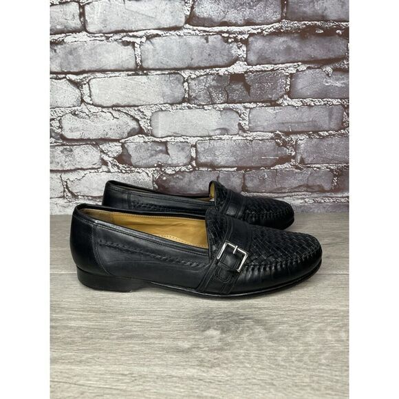 Cole Haan Black Leather Woven Weaves Buckle Loafers Dress Shoes Men 10.5M US/44 - Picture 11 of 16